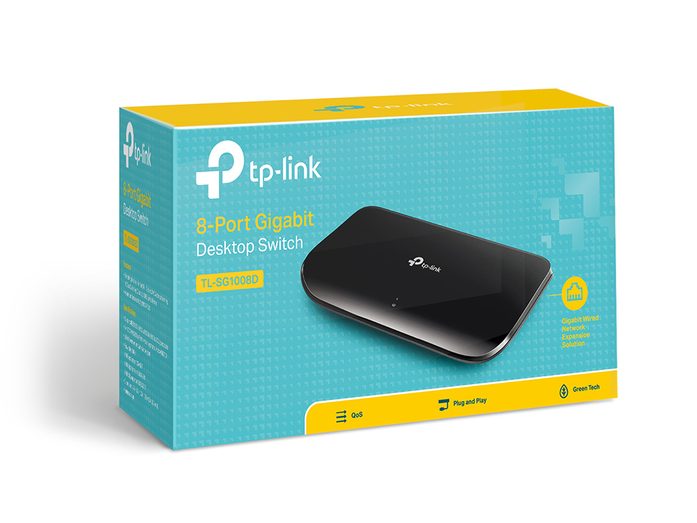 TP-LINKs 8Port-Gigabit-Desktop-Switch TL-SG1008D - Box