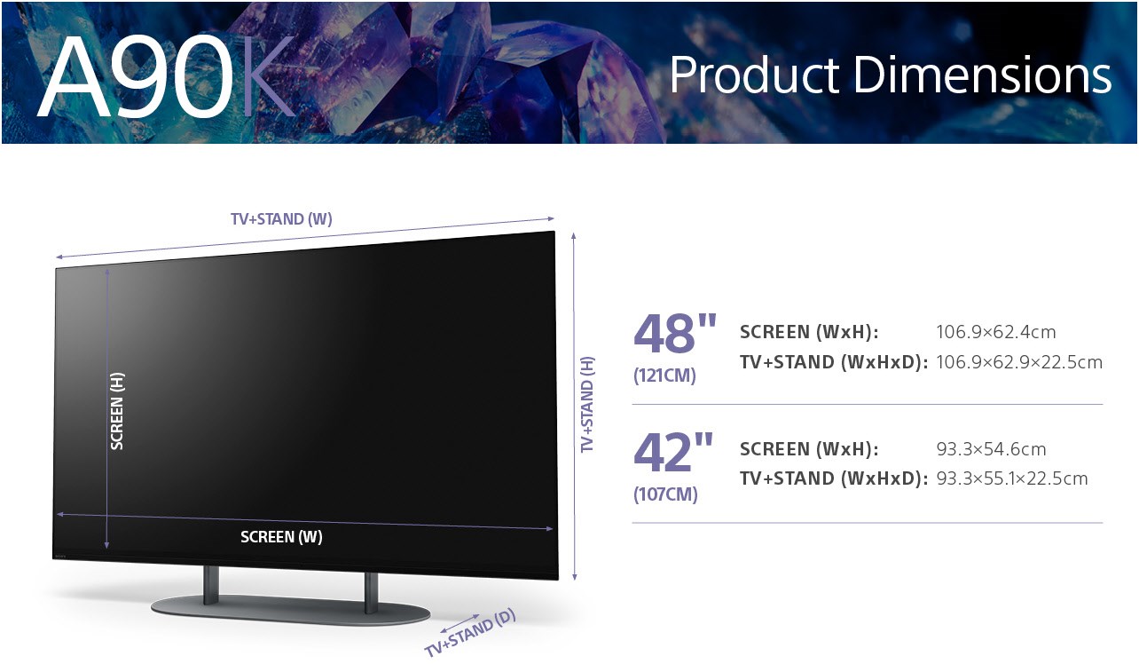 Sony XR-48A90K 121cm OLED TV in titanium black - Brilliant picture quality on 48 inches