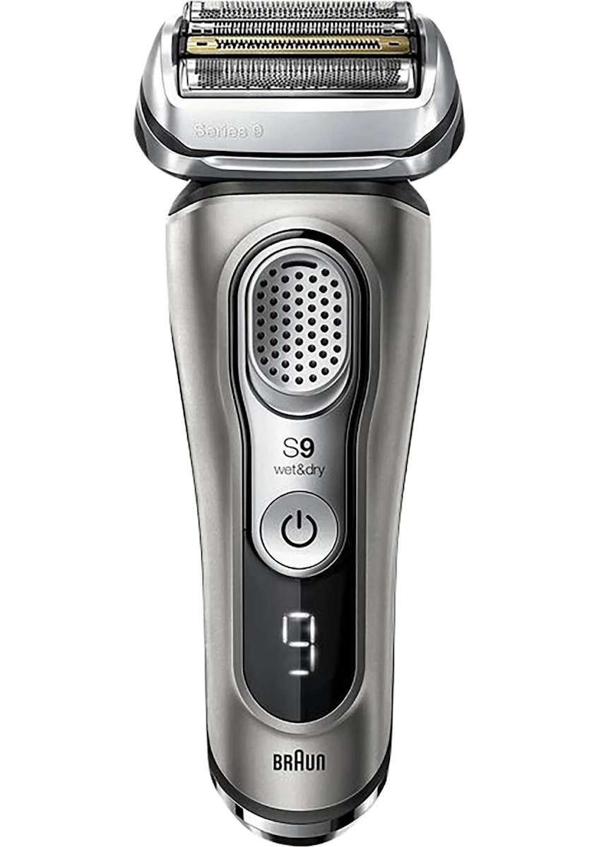 Braun Series 9 9325s electric shaver in graphite grey front view.