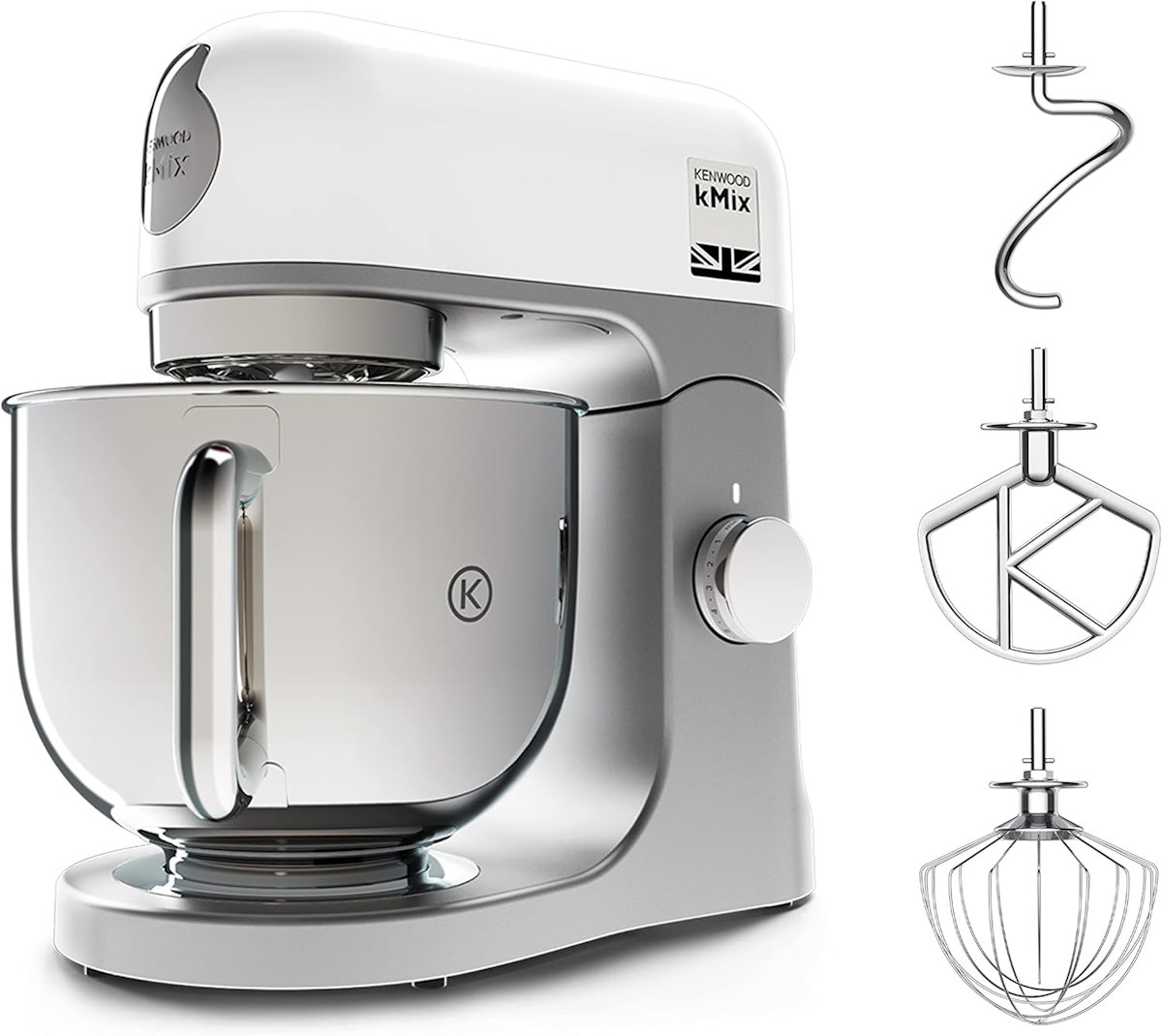 KENWOOD Küchenmaschine kMix KMX750AWH, 5 l Edelstahl Schüssel, 1000 Watt inkl. 3-tlg. Patisserie-Set, weiss/silber KENWOOD Küchenmaschine kMix KMX750AWH, 5 l Edelstahl Schüssel, 1000 Watt inkl. 3-tlg. Patisserie-Set, weiss/silber