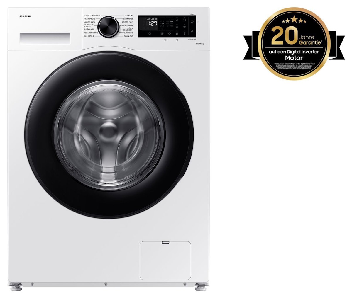 Samsung WW90CGC04AAEEG Waschmaschine 9kg | EEK: A | ecobubble | Dampf | WiFi SmartThings | 1400 U/min