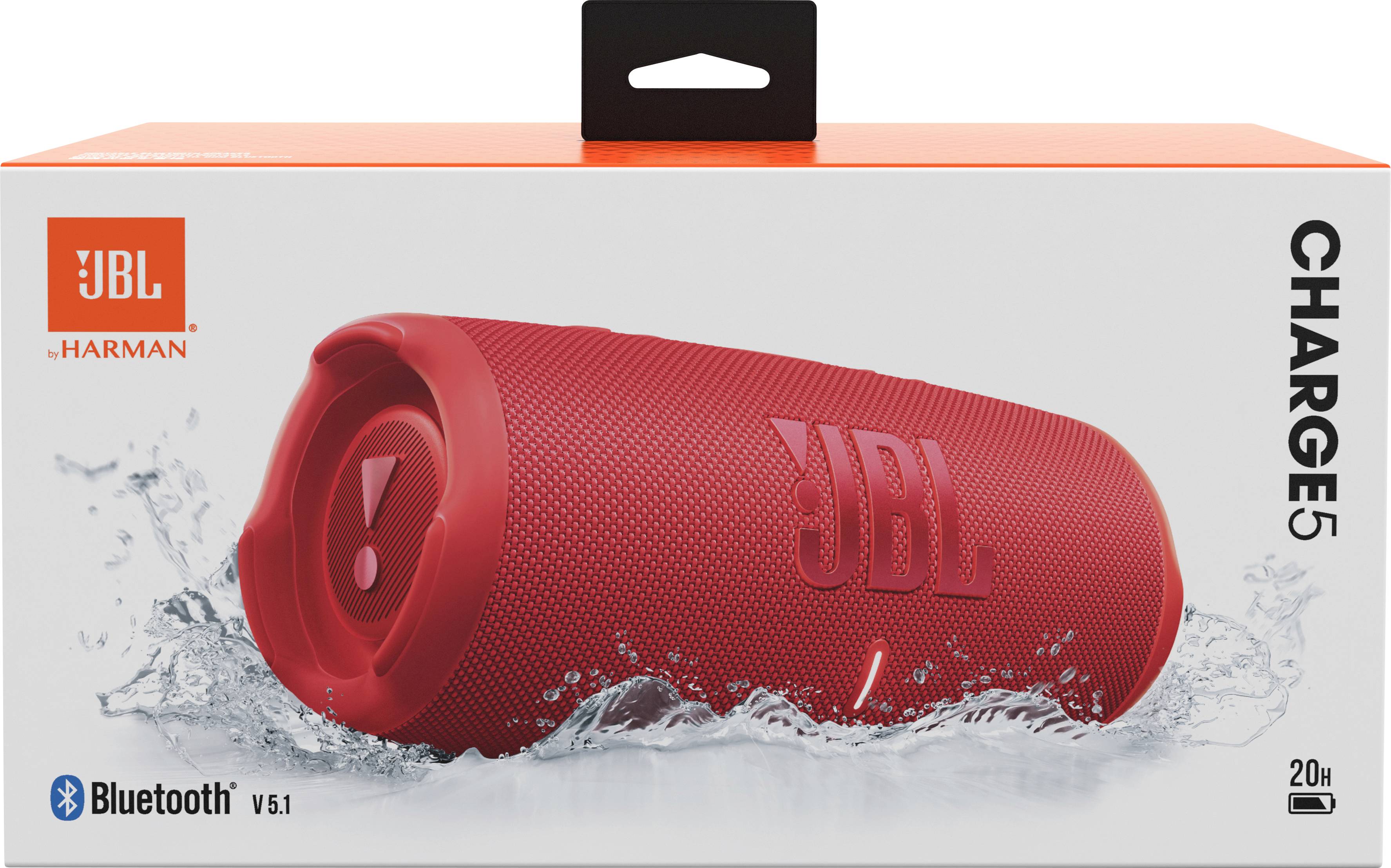 JBL Charge 5 Bluetooth Lautsprecher Wasserfest IP67 Rot Verpackung