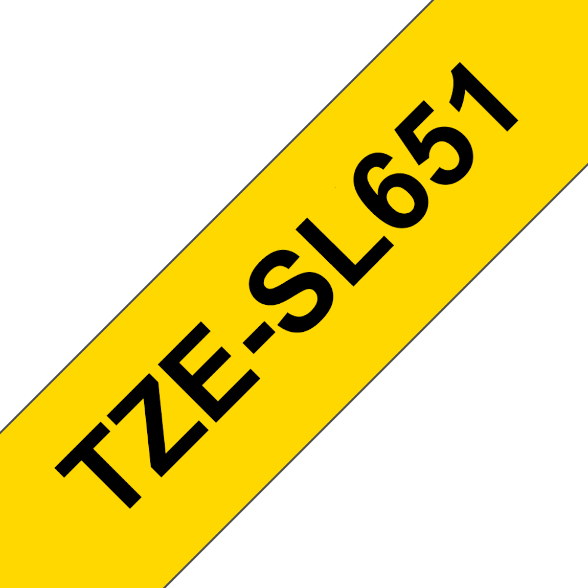 Detailansicht der selbstlaminierenden Schutzschicht des Brother TZe-SL651: kratzfeste Etikettierung, schwarz auf gelb, für Kabel mit Ø 3,0–6,6 mm