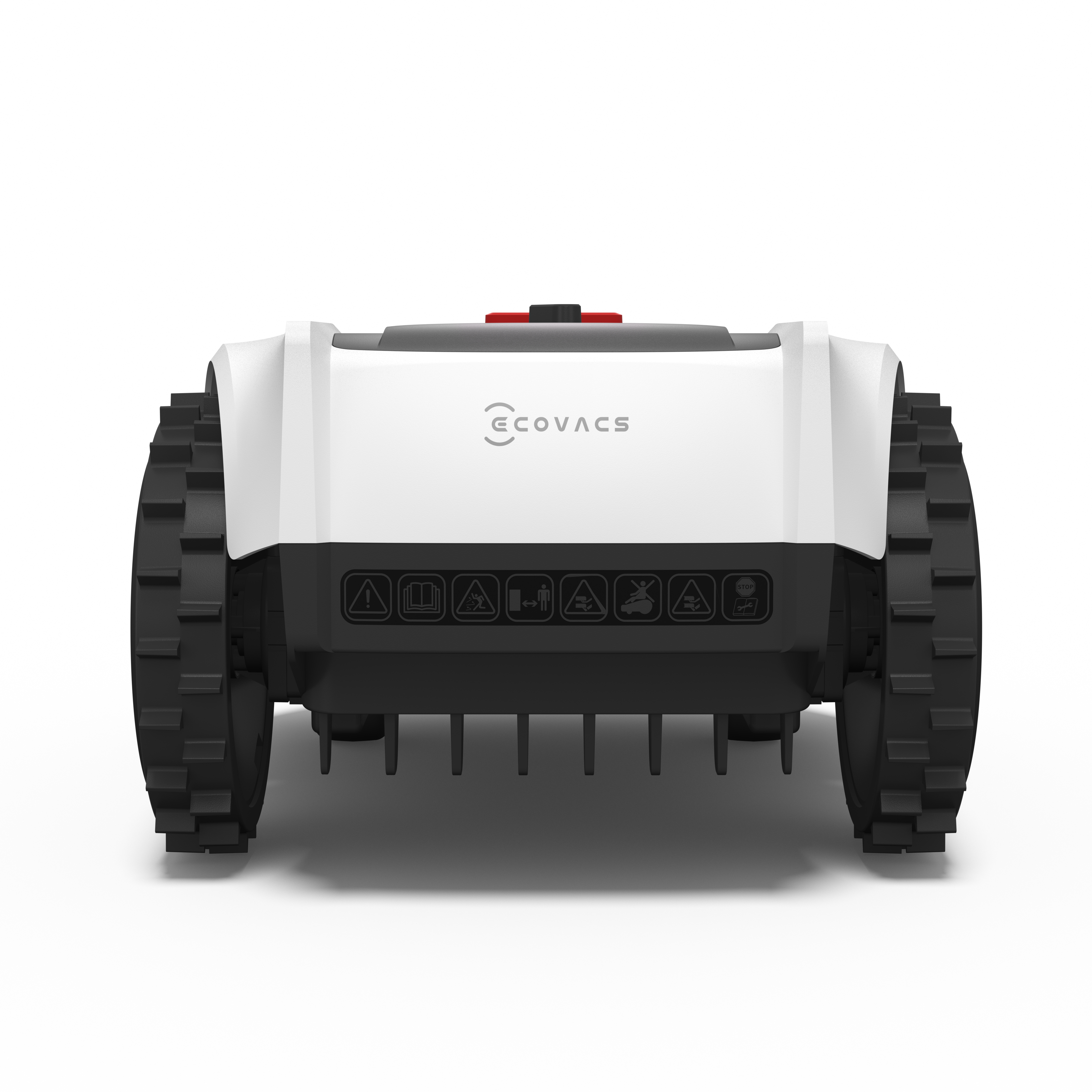 Ecovacs GOAT O800 RTK beim automatischen Rasenmähen im Garten, ohne Begrenzungskabel, mit LELS™ RTK-Navigation und 2–3 cm Positionsgenauigkeit