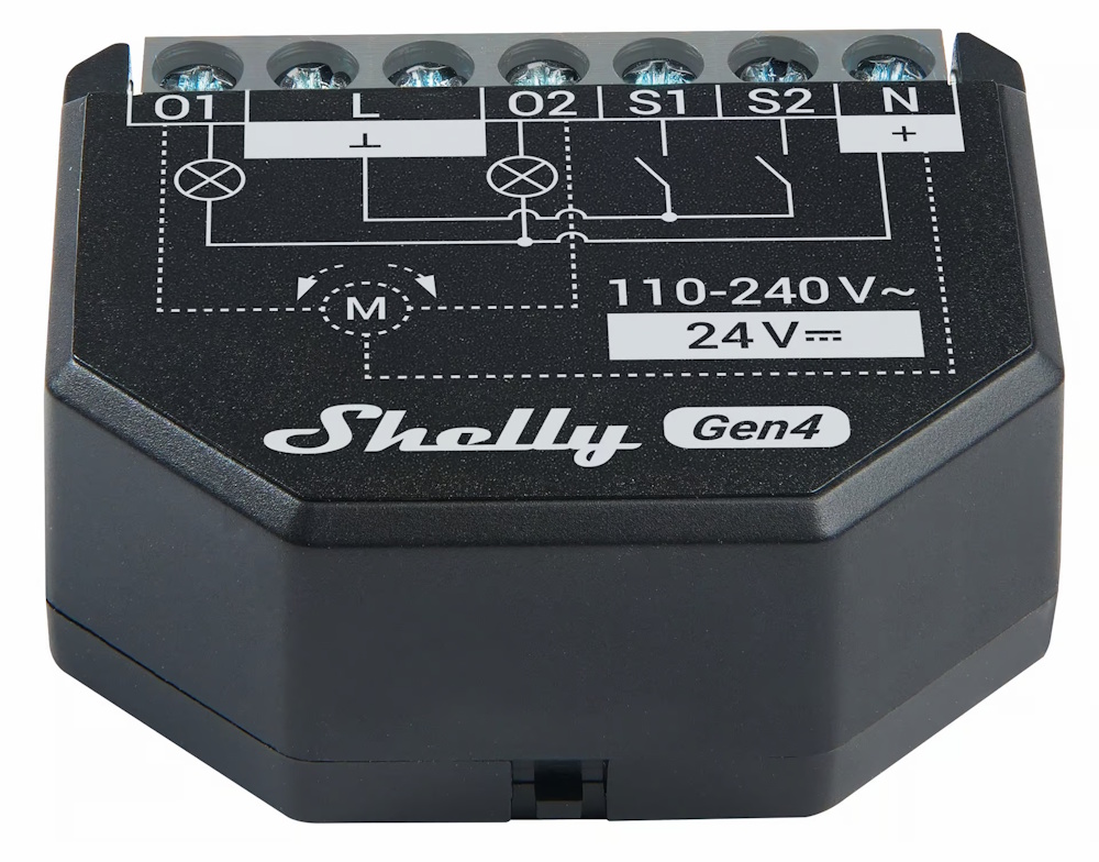 Shelly 2PM Gen4 Unterputz-Relais | 2-Kanal Smart-Schalter | Wi-Fi, Zigbee, Matter & BLE | Leistungsmessung | Rollladensteuerung