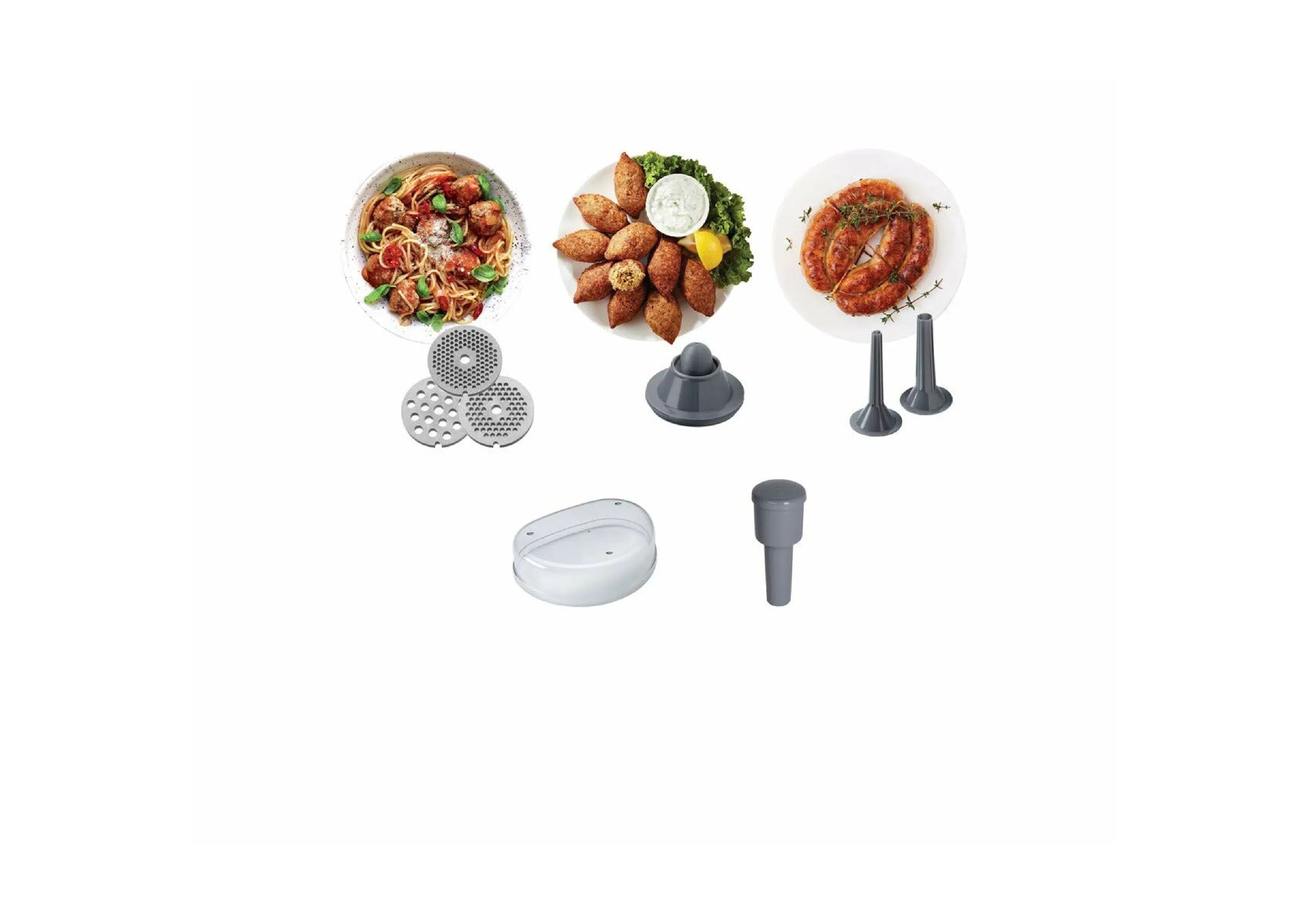 Sausage stuffer and kebbe attachment in use