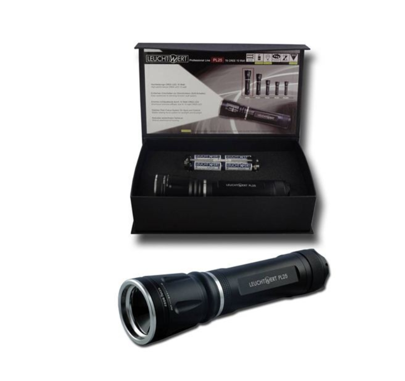 LEUCHTWERT Professional Line LED-Taschenlampe PL-25 in Geschenkbox