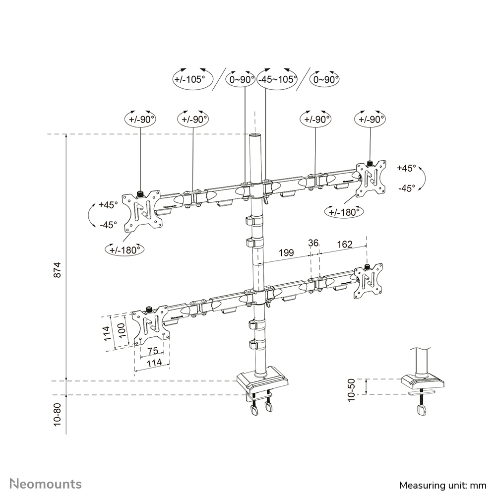 Neomounts DS60-600BL2-2