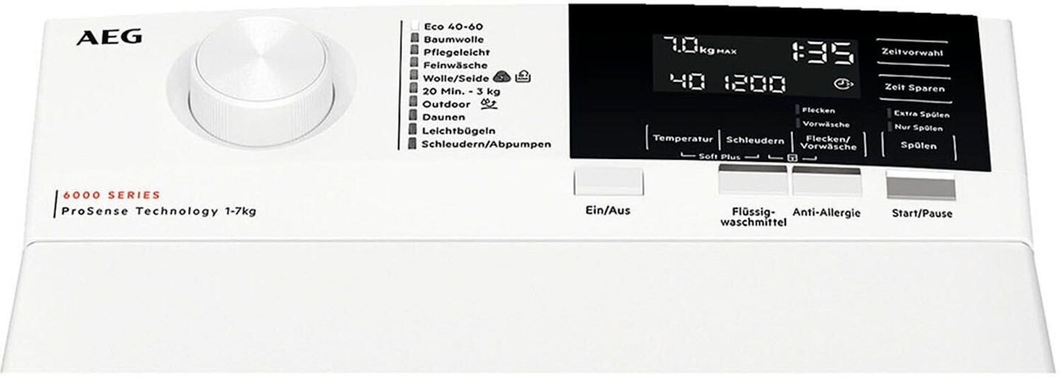 Großes LED-Display der AEG LTR6A60370 Waschmaschine