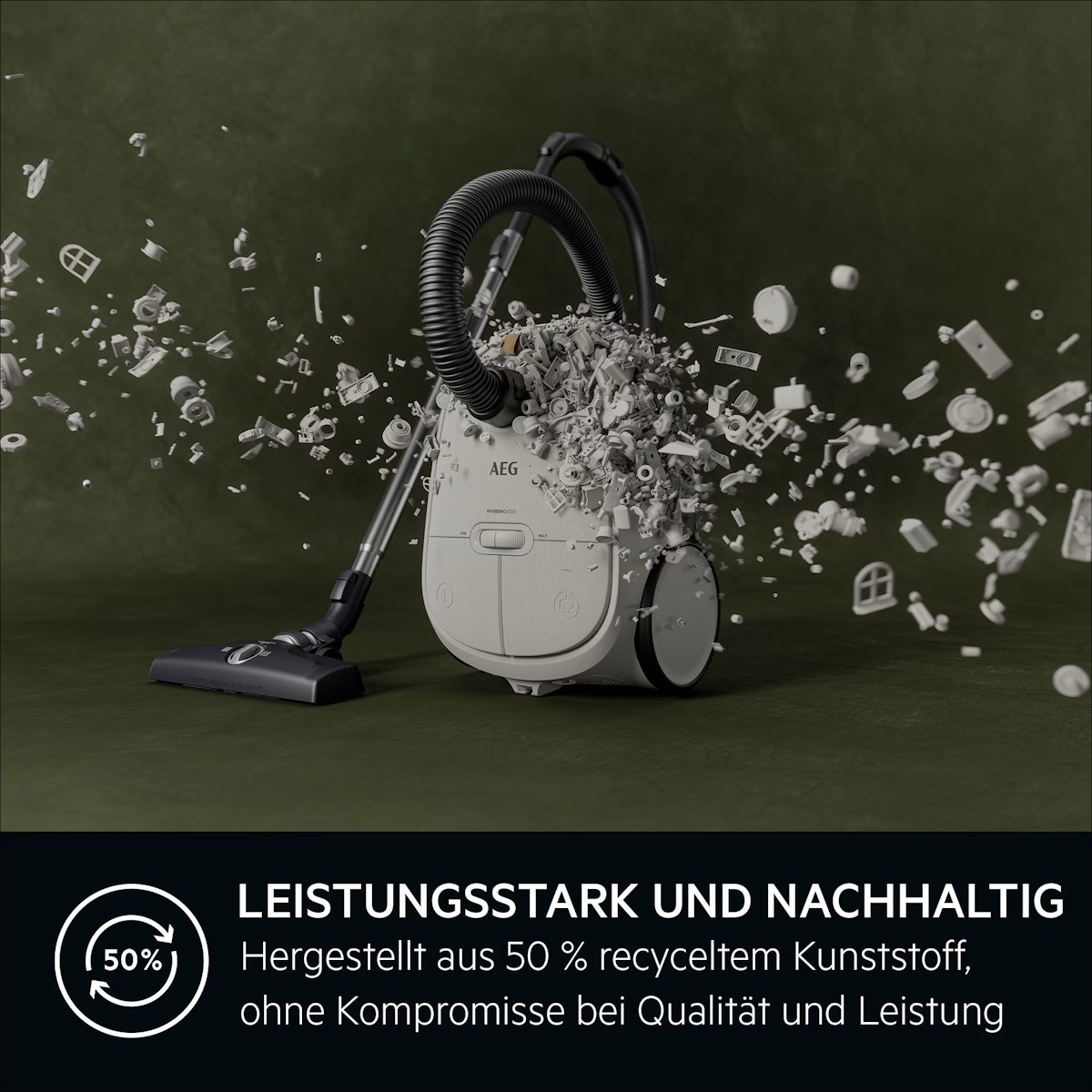 AEG Nachhaltiger Staubsauger aus Recyclingkunststoff