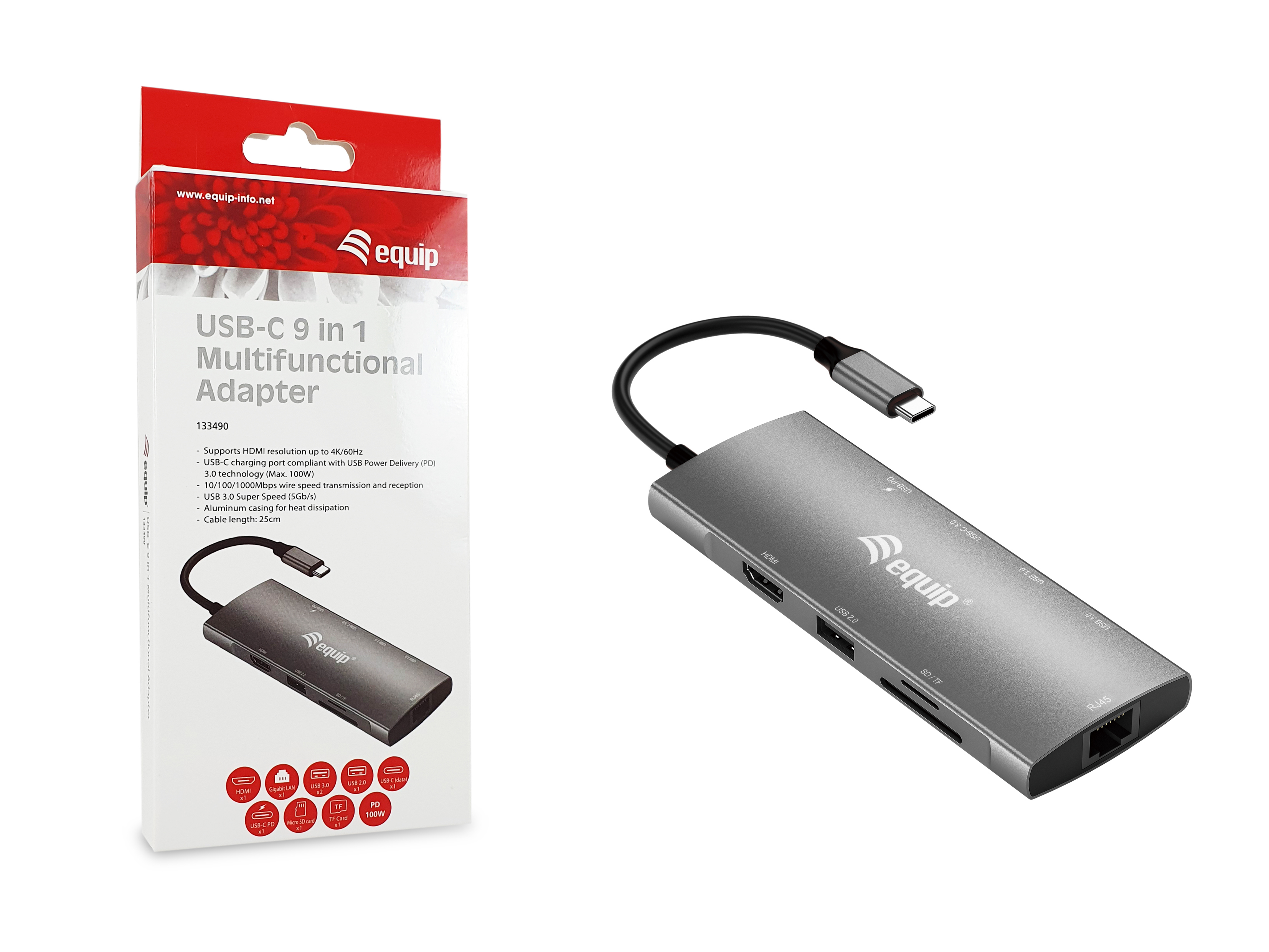 Equip 9-in-1 USB-C Adapter