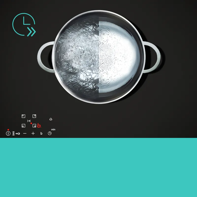 SIEMENS ET601FNP1E iQ300 - Turbo-Geschwindigkeit dank powerBoost-Funktion SIEMENS ET601FNP1E iQ300 - schnelles aufheizen bringt das Wasser in Rekordzeit zum Kochen