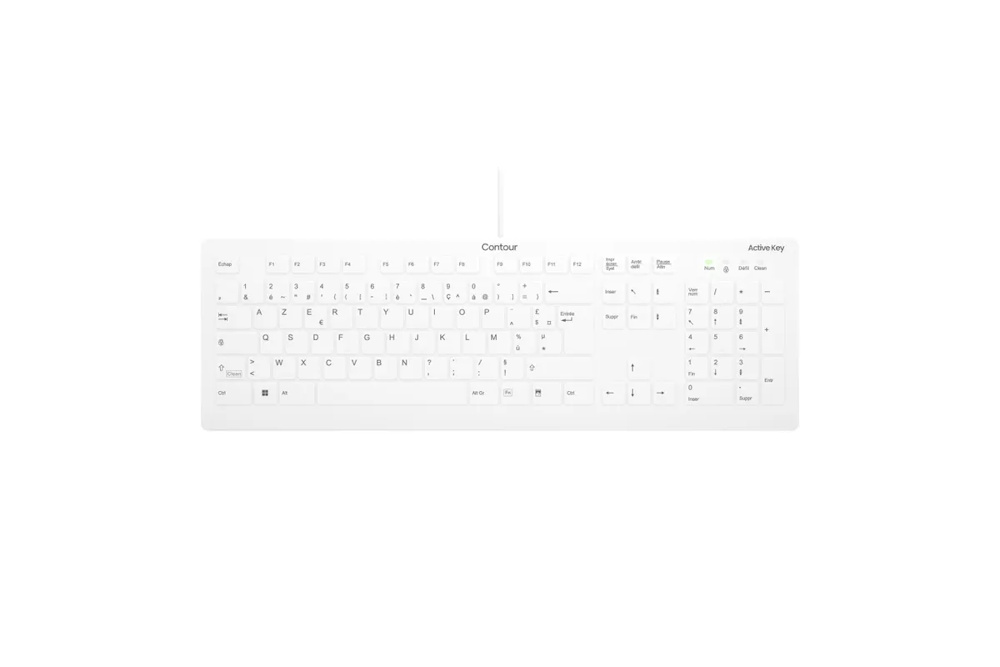Contour Design Active Key AK-C8112 Tastatur Medizinisch USB AZERTY Französisch Weiß
