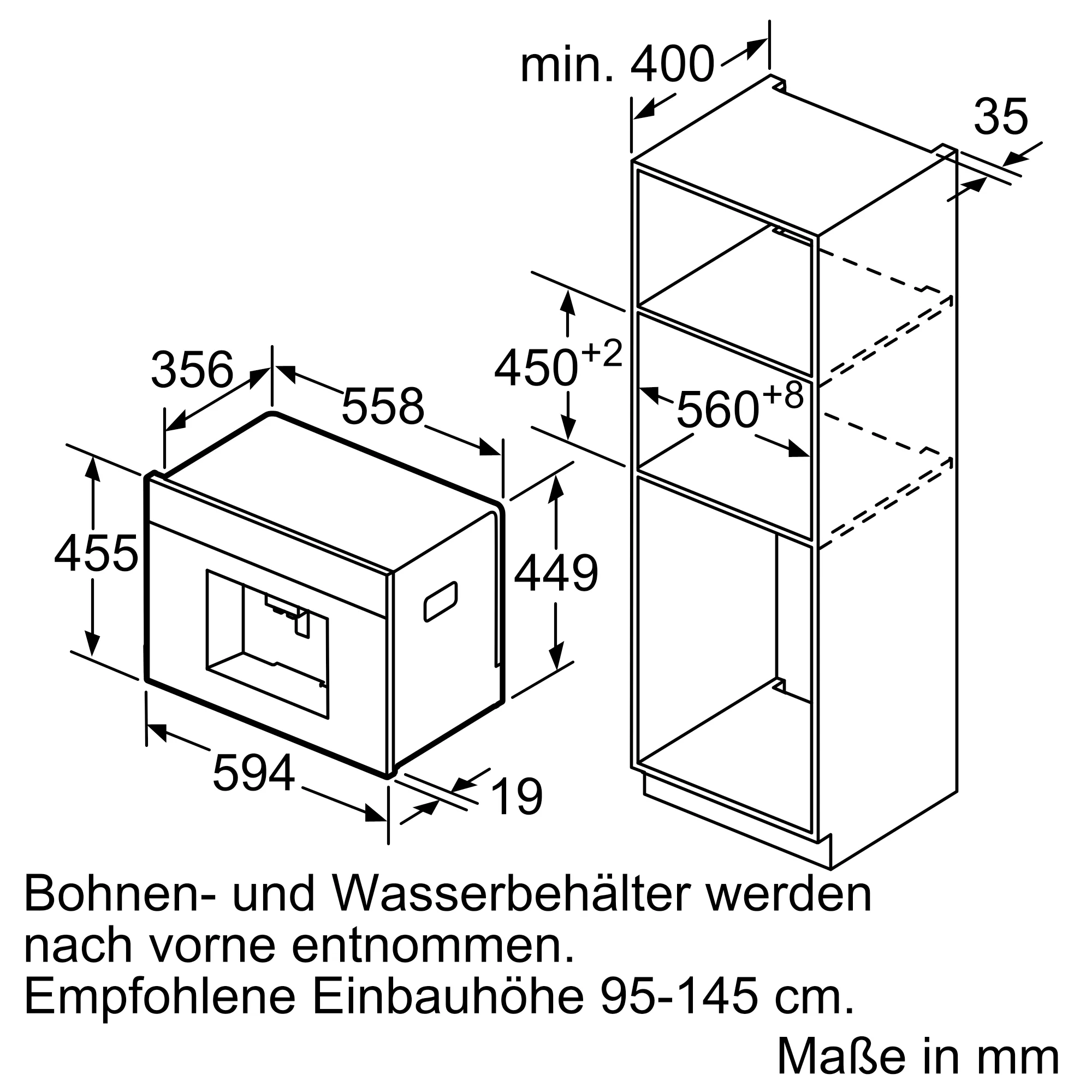 BOSCH Serie 8 Einbau-Kaffeevollautomat Edelstahl CTL636ES6