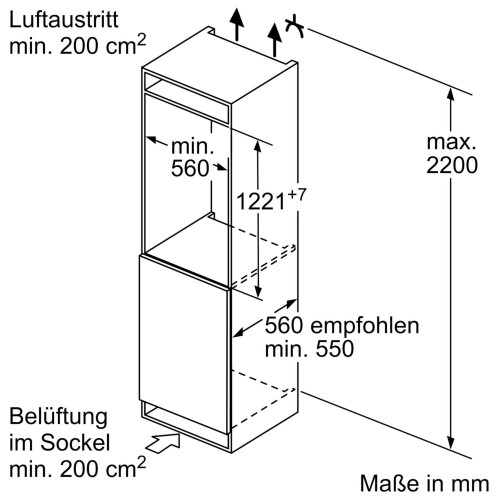 BOSCH Serie 6, Einbau-Kühlschrank mit Gefrierfach KIL42ADD1