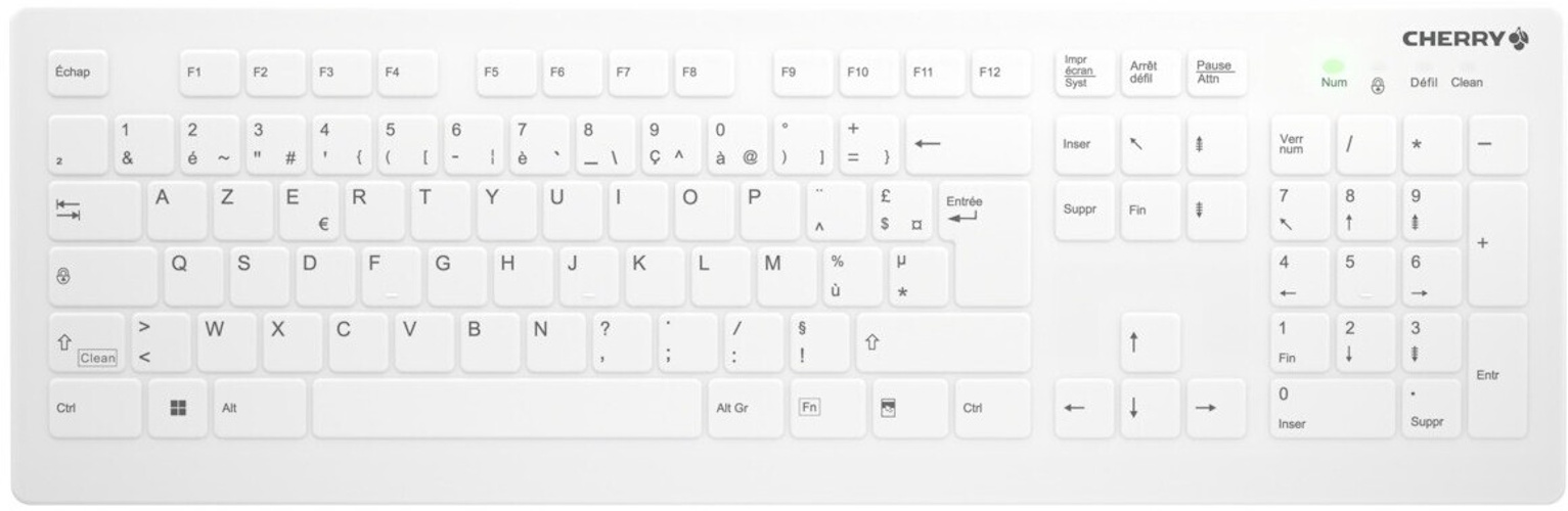 Contour Design Active Key AK-C8112 Medical Keyboard RF Wireless AZERTY French White