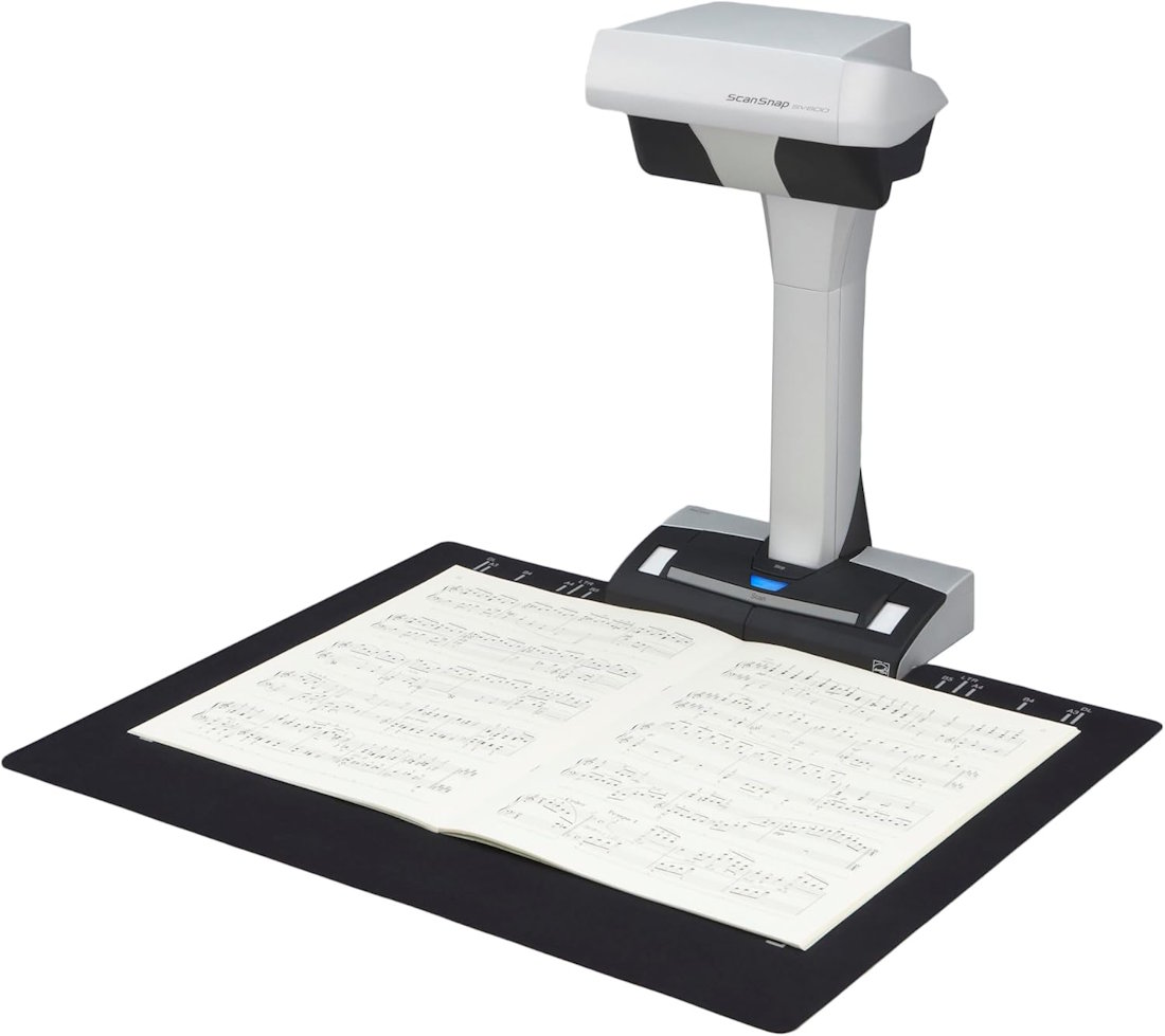 RICOH ScanSnap SV600 Overhead-Scanner auf Stativ mit A3-Vorlagefläche