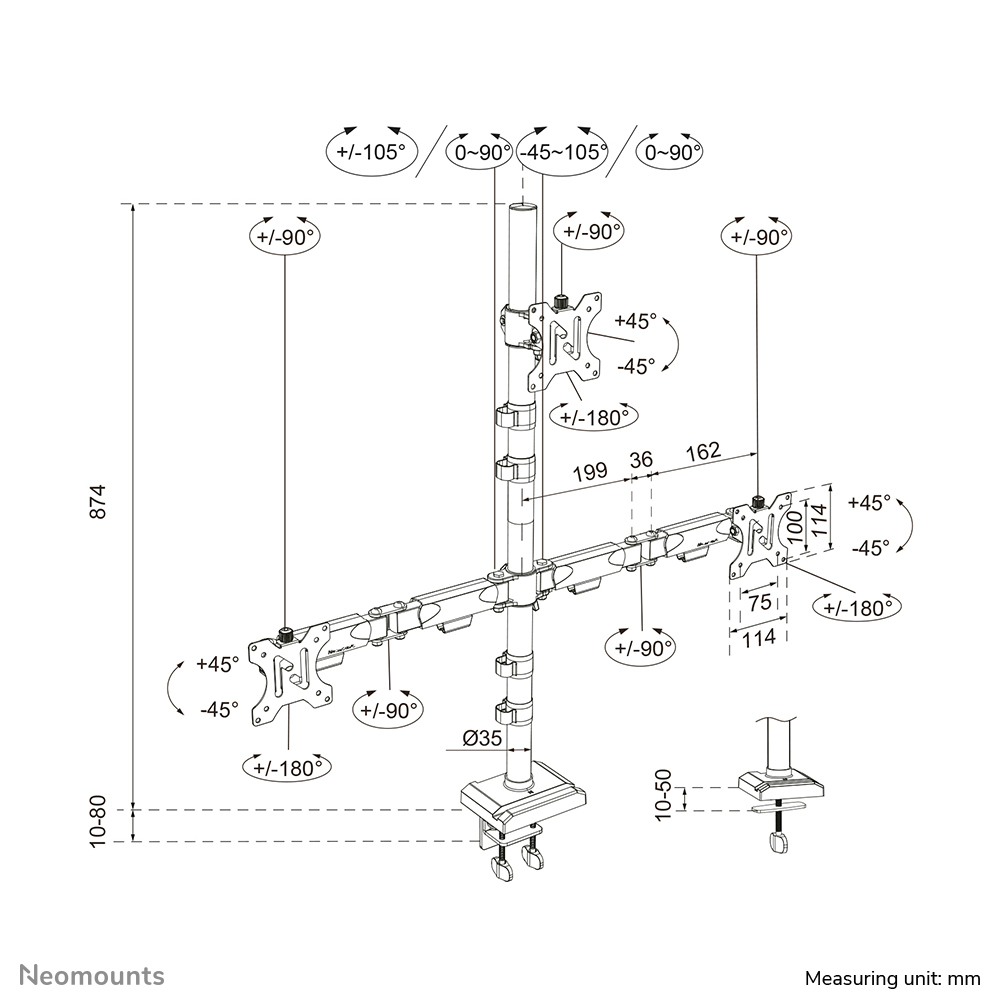 Neomounts DS60-600BL2-1