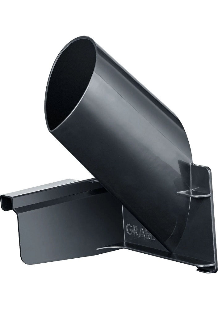Schwarzer Graef MiniSlice-Aufsatz aus Kunststoff als Zubehör für Allesschneider zum sicheren Schneiden kleiner Lebensmittel.