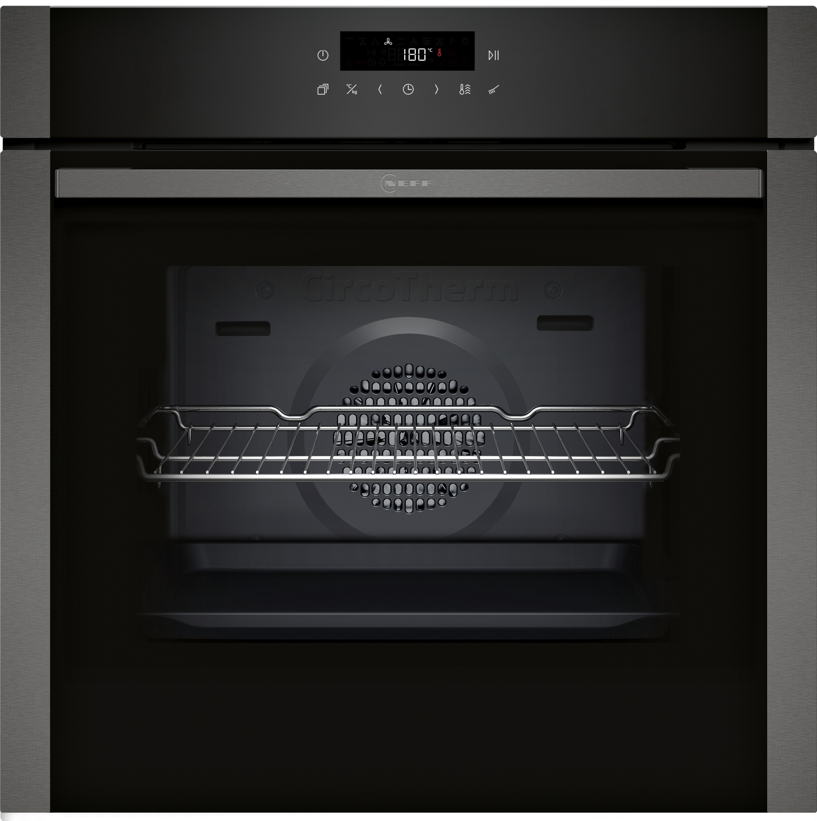 Neff B6ACJ7AG3 Einbaubackofen mit Pyrolyse, 71 Liter, Edelstahl, Heissluft