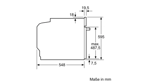 SIEMENS HB634GBS1 iQ700 Einbau Maße Seitlich