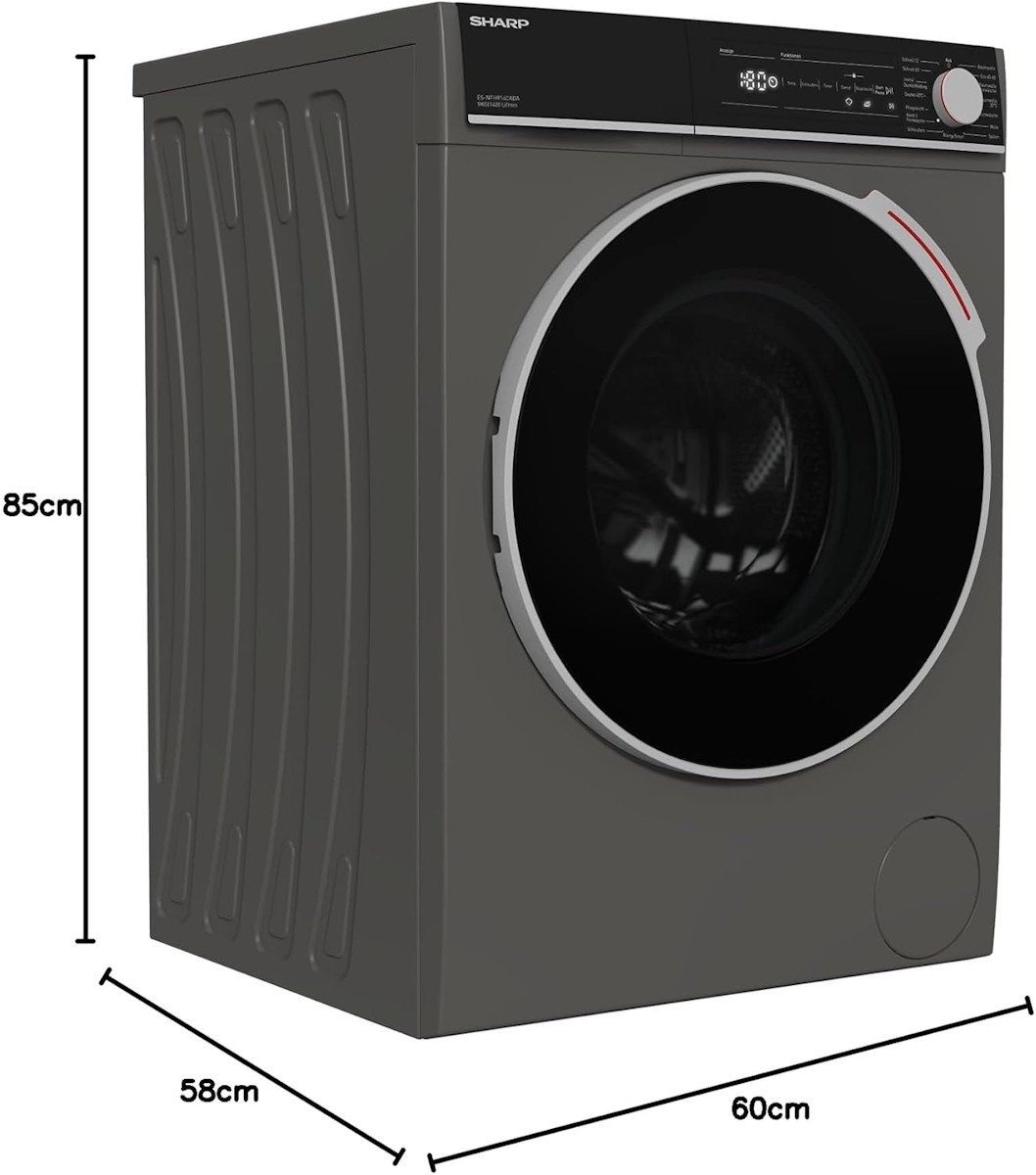 Dimensions and installation diagram of Sharp ES-NFH914CADA-DE washing machine
