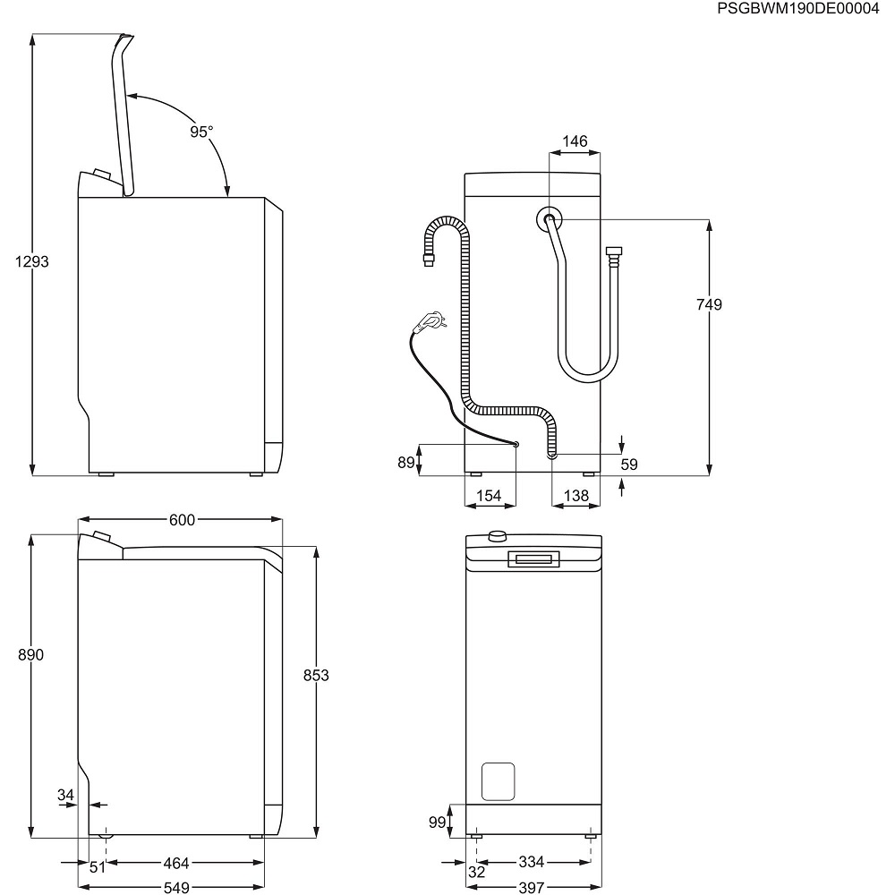 AEG LTR7A70260 - Technische Zeichnung
