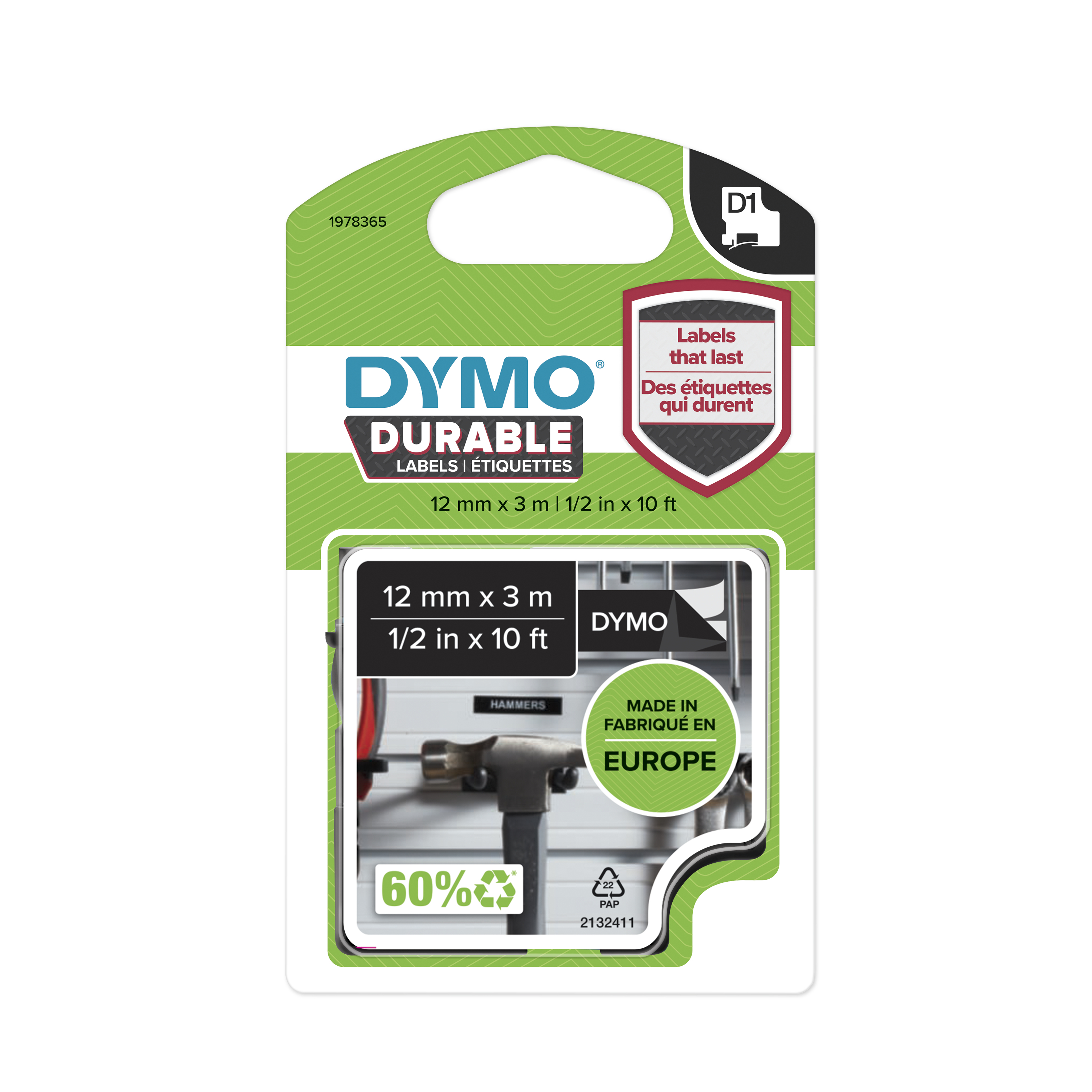 DYMO D1 Hochleistungs-Etikettenband