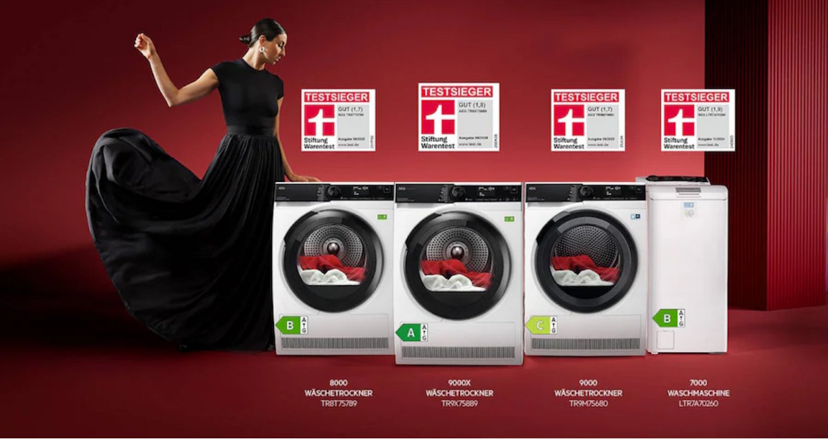 AEG LAVATHERM Wärmepumpentrockner – Banner mit Produktlinie 2026