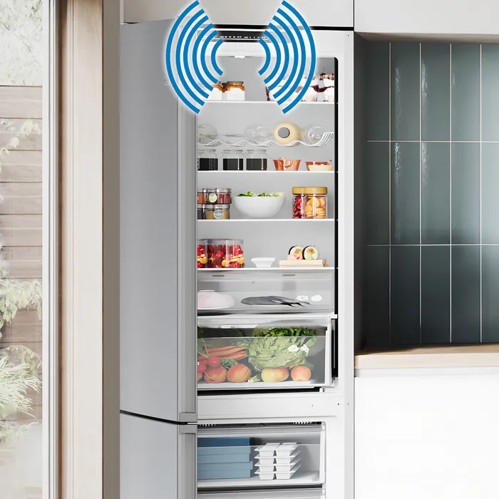 Tür-Warnsignal und Inverter Technologie Bosch Kühl-Gefrierkombination