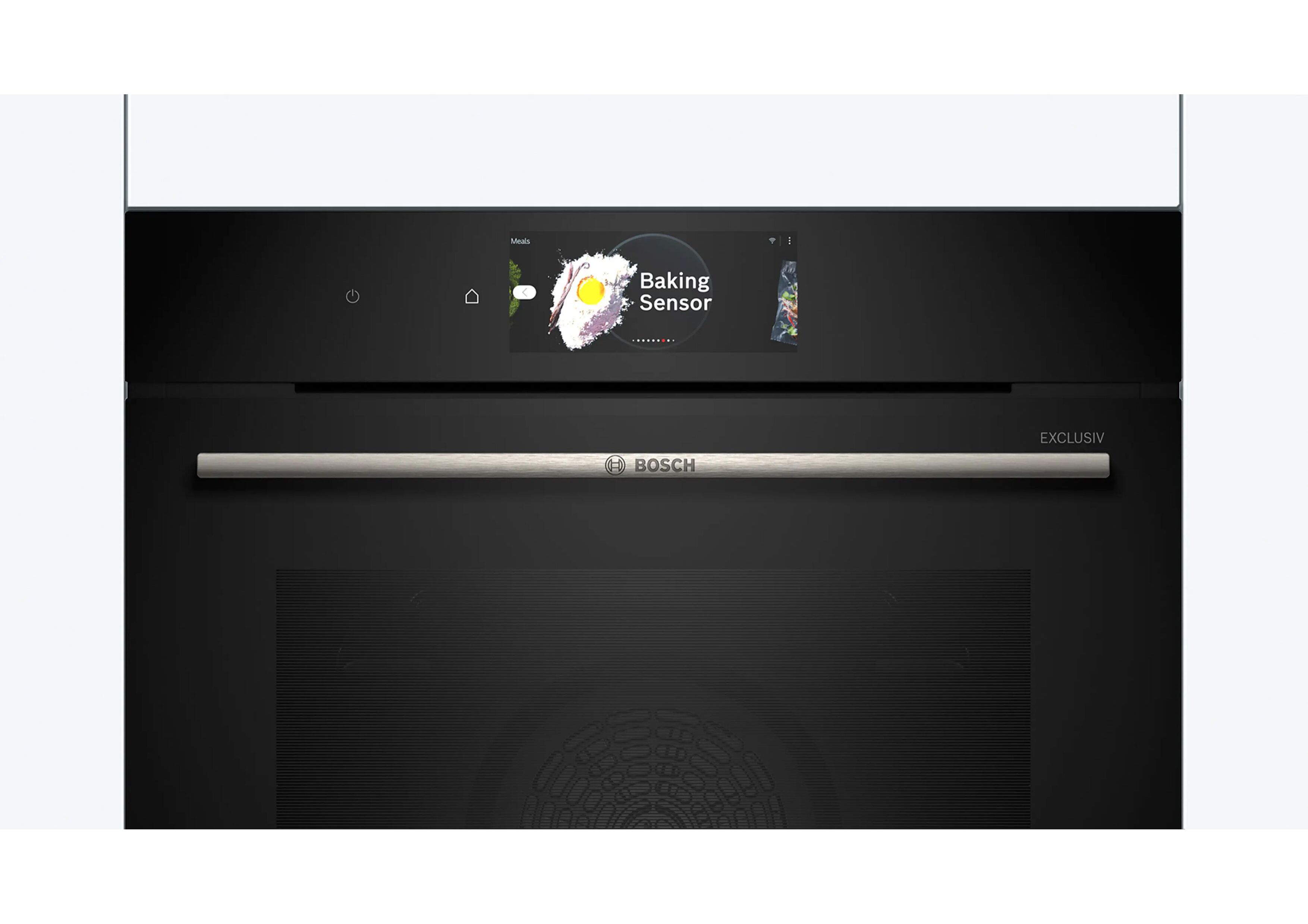 Detailed view of the high-resolution TFT touch display showing the Baking Sensor