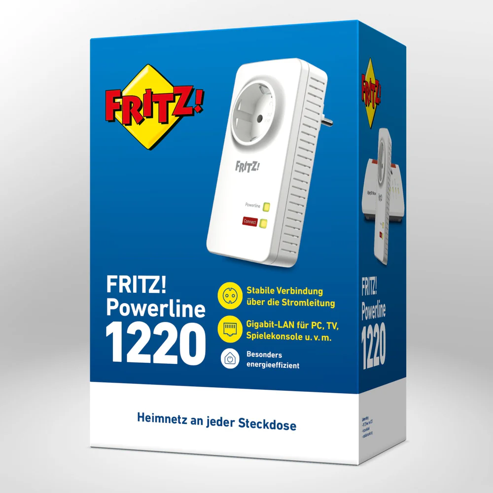 Powerline FRITZ! 1220 1200 Mbit/s Ethernet/LAN Weiß 1 Stück(e)