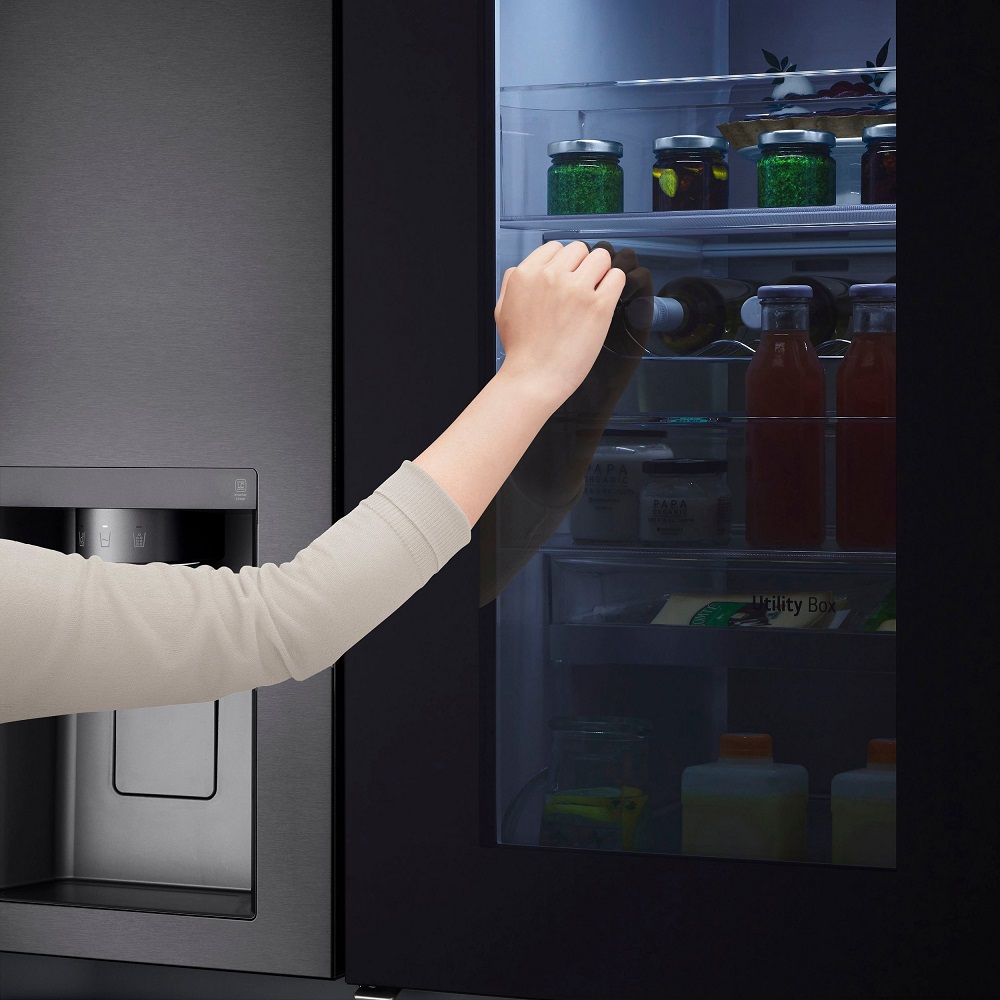  LG GSXV91MCAE Side-by-Side-Kühlschrank Zweimal klopfen und hineinsehen