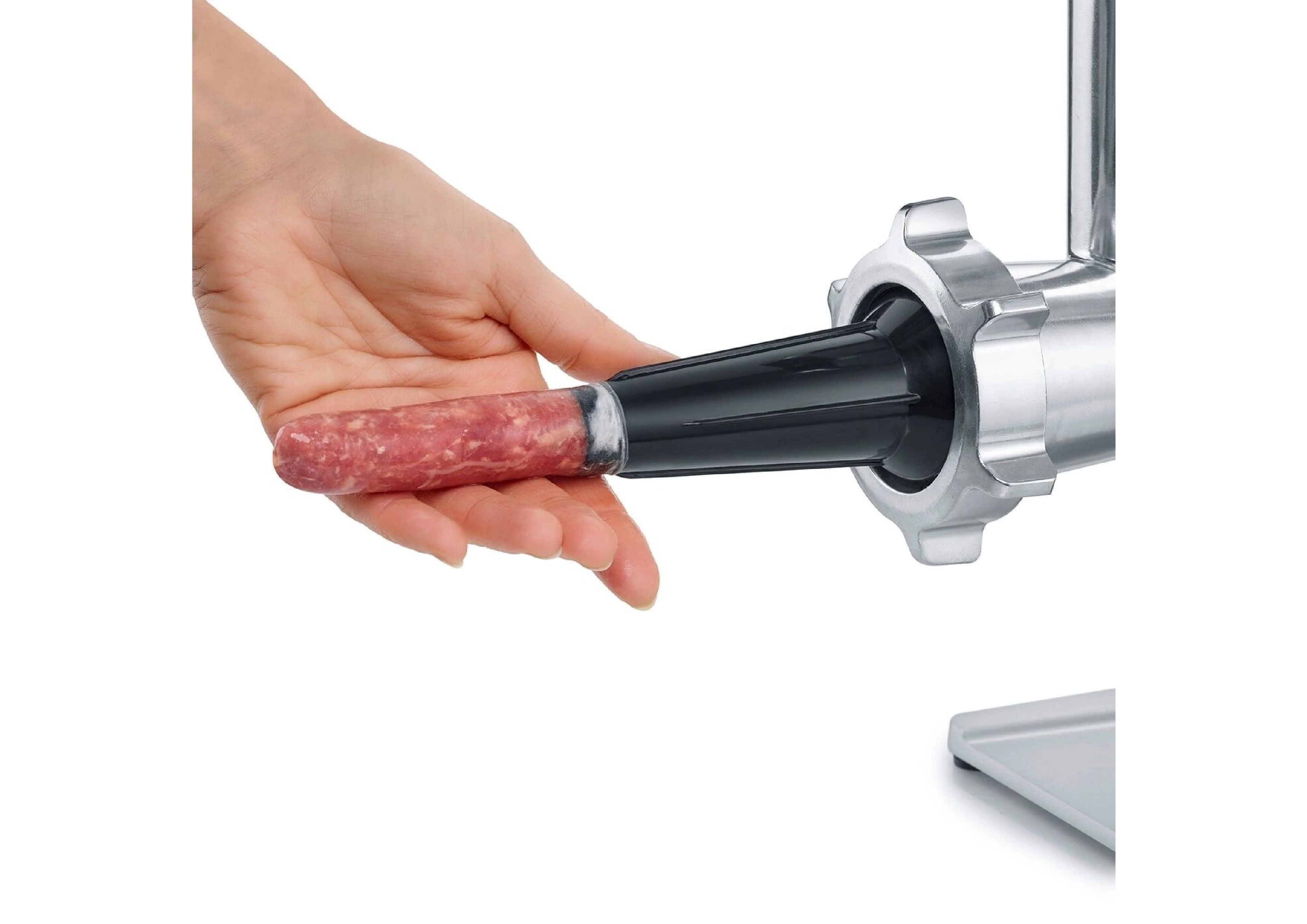 Anwendung des Wurstfülltrichters am Graef Fleischwolf zur Herstellung eigener Bratwürste