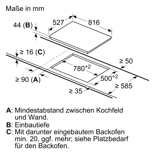 64oXs0vmsebwE7 Bosch PKM875DP1D Serie 8 Glaskeramik-Kochfeld Autark 80 cm✓  - Einbau