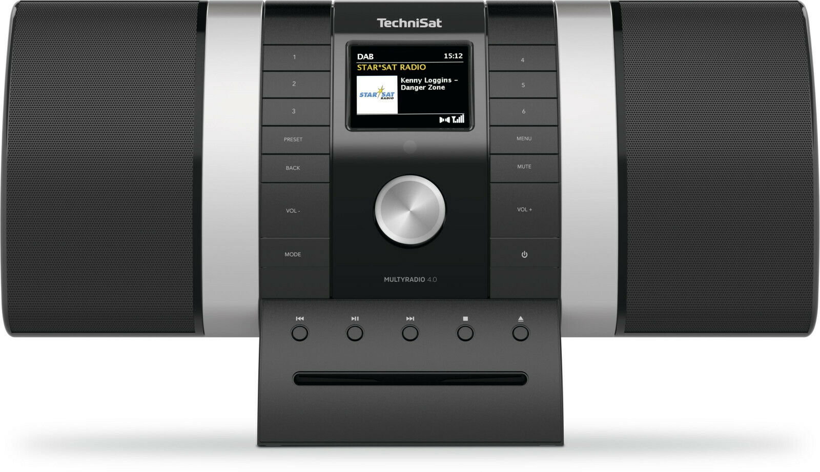 TechniSat MULTYRADIO 4.0 - Internetradio WLAN Radio, DAB+, UKW, Alexa Sprachsteuerung, Spotify, Bluetooth, CD-Player, USB, Farbdisplay, Musikstreaming, 2 x 10 Watt Stereo Lautsprecher, schwarz/silber 