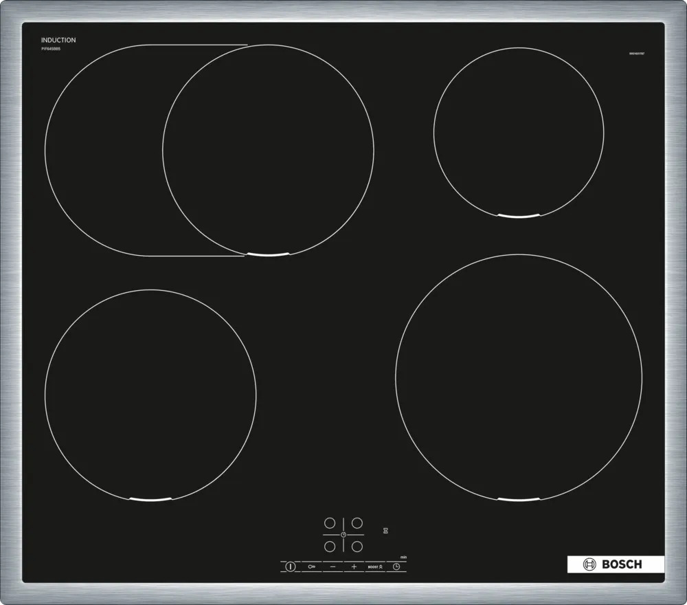 BOSCH Serie 4 Induktionskochfeld 60 cm Schwarz, Mit Rahmen aufliegend  PIF645BB5E