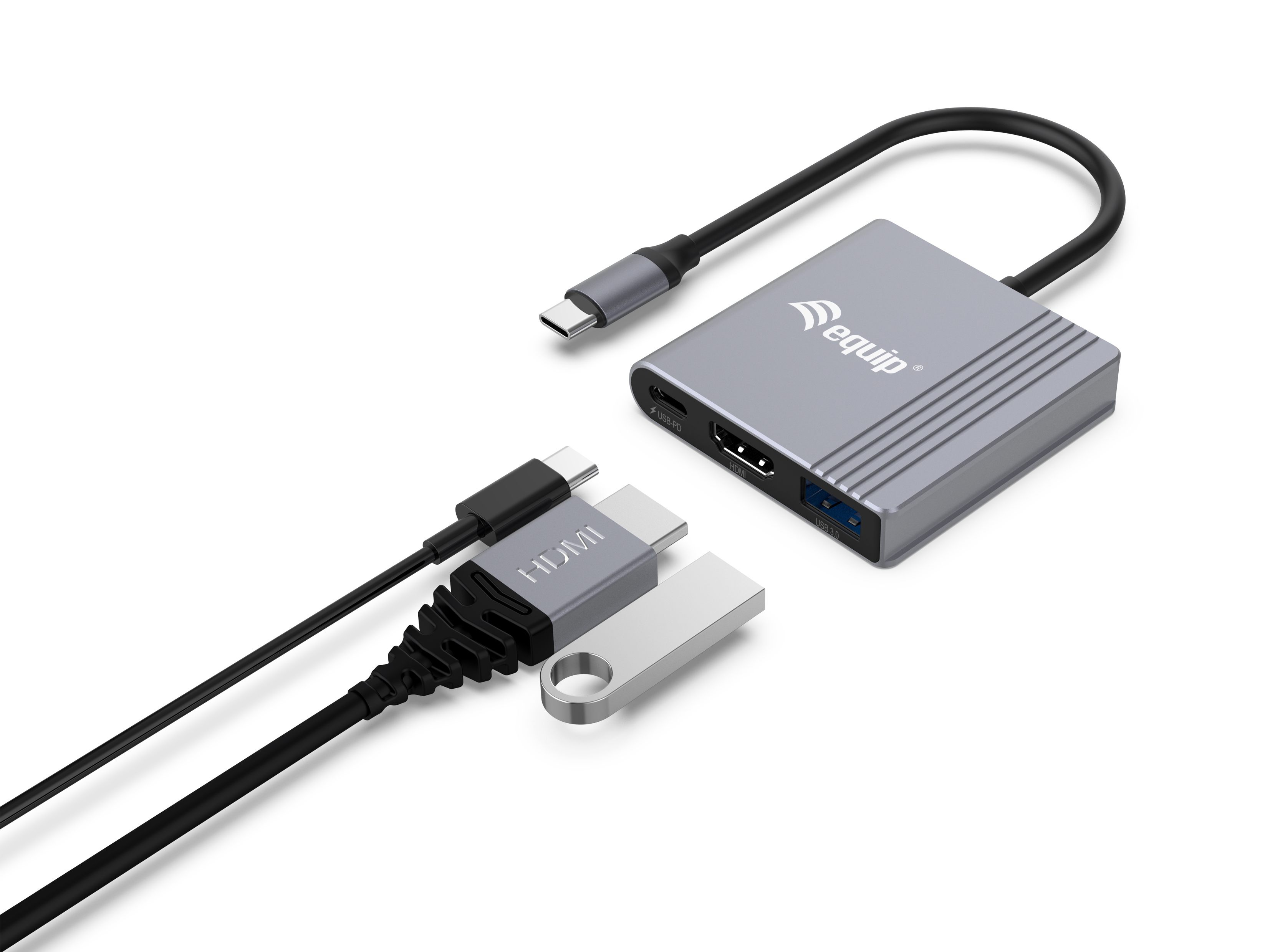Equip 3-in-1-USB-C-zu-HDMI-USB-A-USB-PD-Adapter