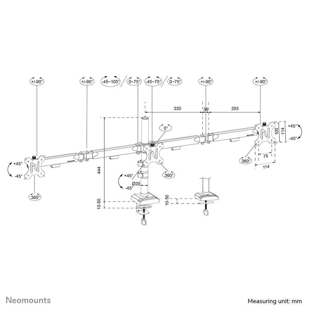 Neomounts DS60-600BL3
