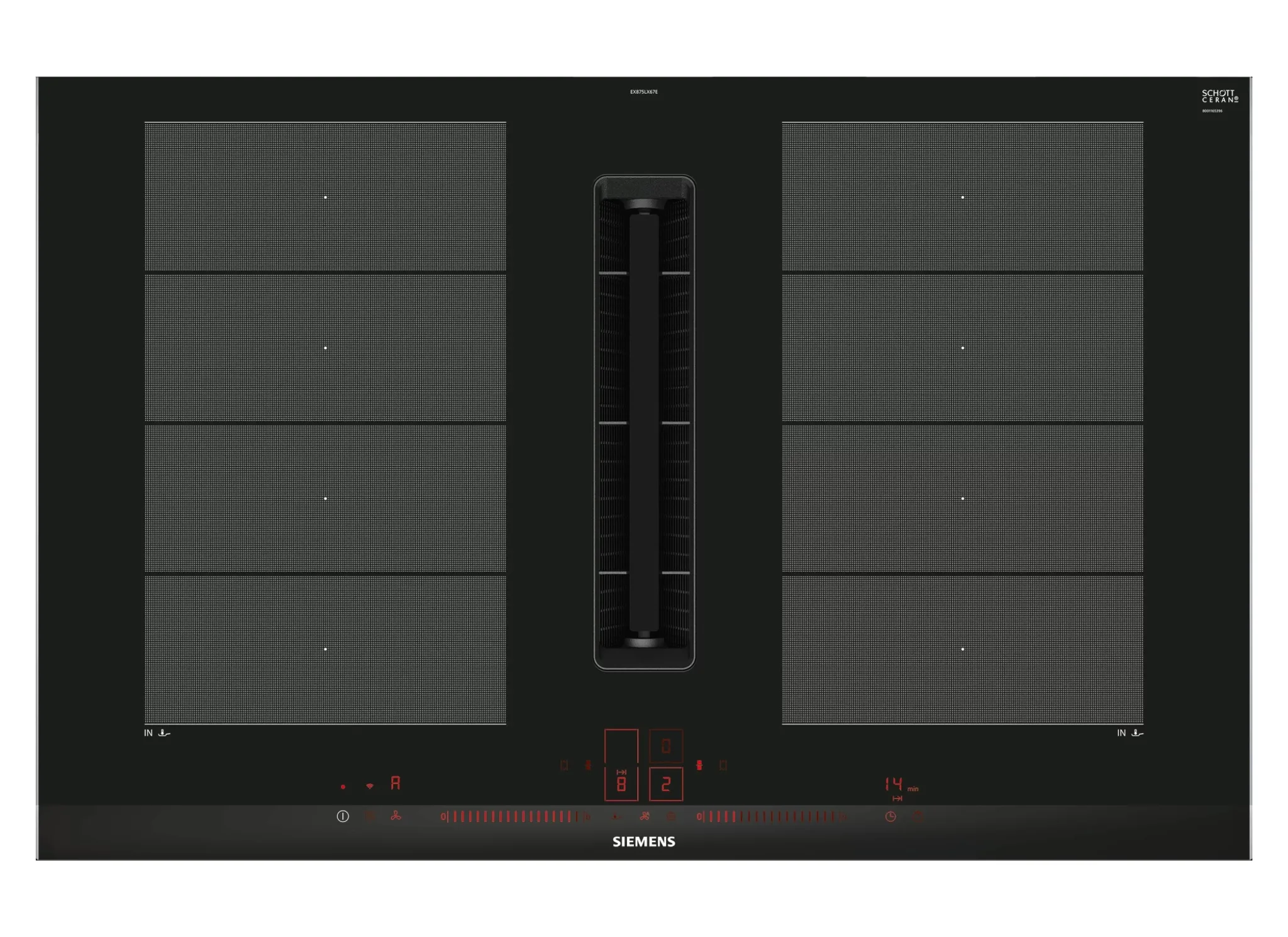 SIEMENS EX875LX57E Induktions Kochfeld mit Dunstabzug 80cm EEK:B