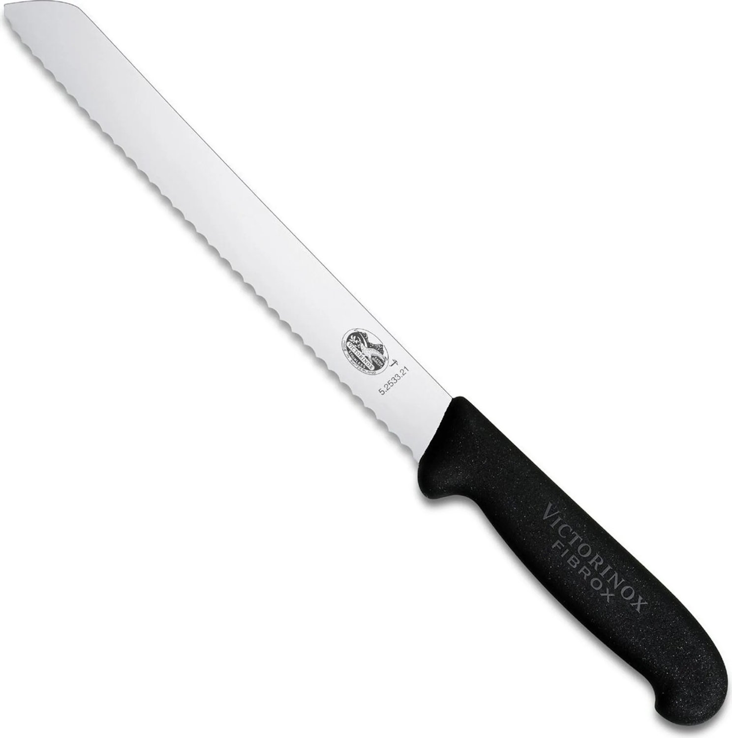 Seitenansicht des Victorinox Brotmessers mit Wellenschliff-Klinge