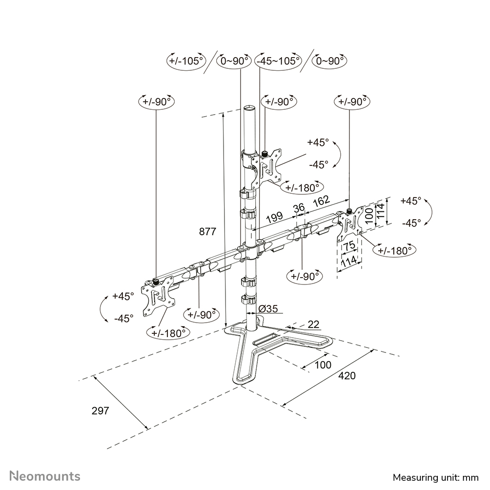 Neomounts DS45-600BL2-1