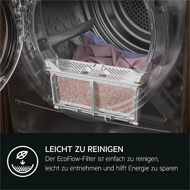 AEG Wärmepumpentrockner TR8T70689 mit EcoFlow Filter leicht zu reinigen