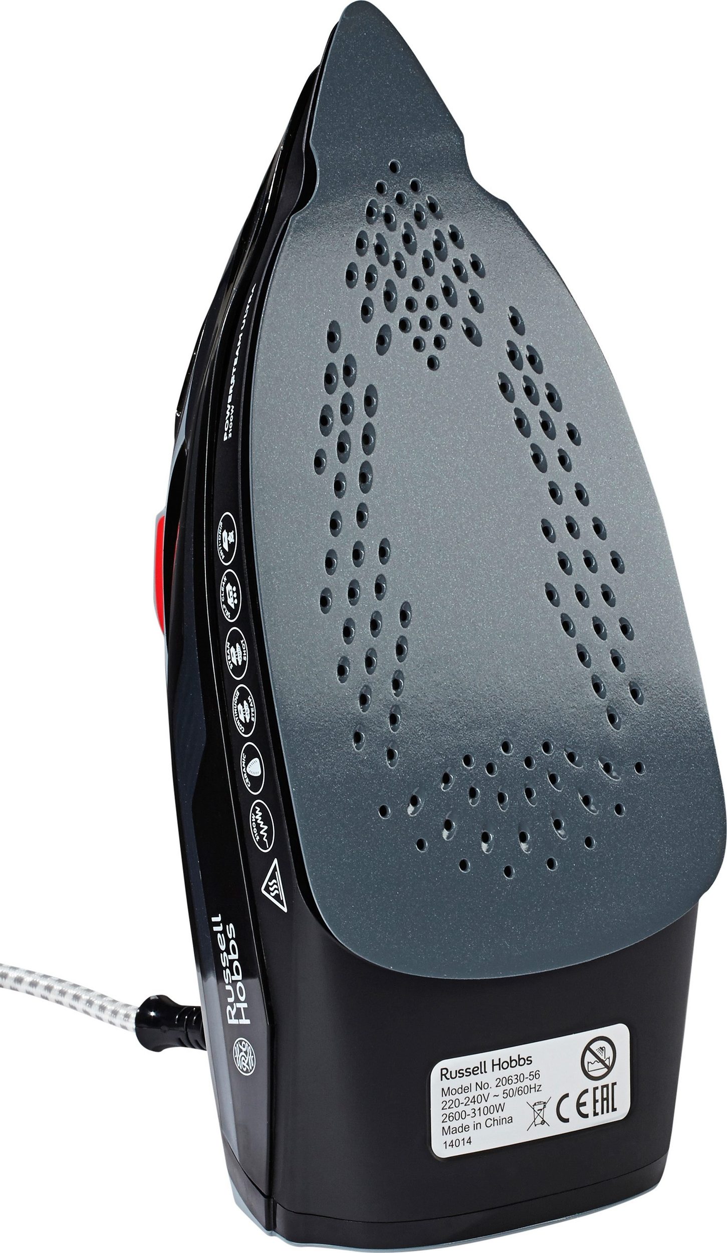 Keramik-Bügelsohle des Russell Hobbs Power Steam Ultra Dampfbügeleisens