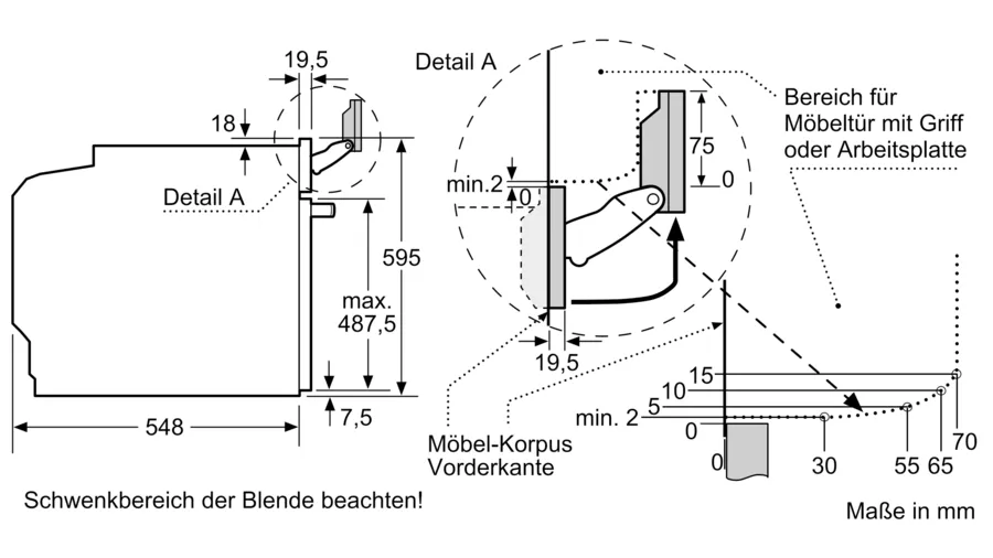 SIEMENS HS658GXS7 iQ700 Einbau Maße