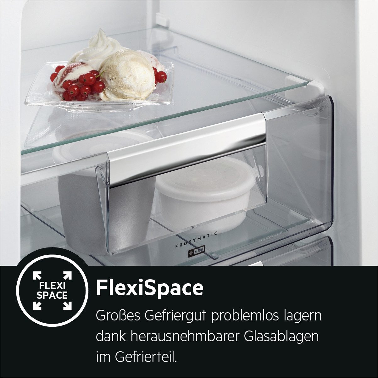 AEG Flexi-Space removable glass shelves