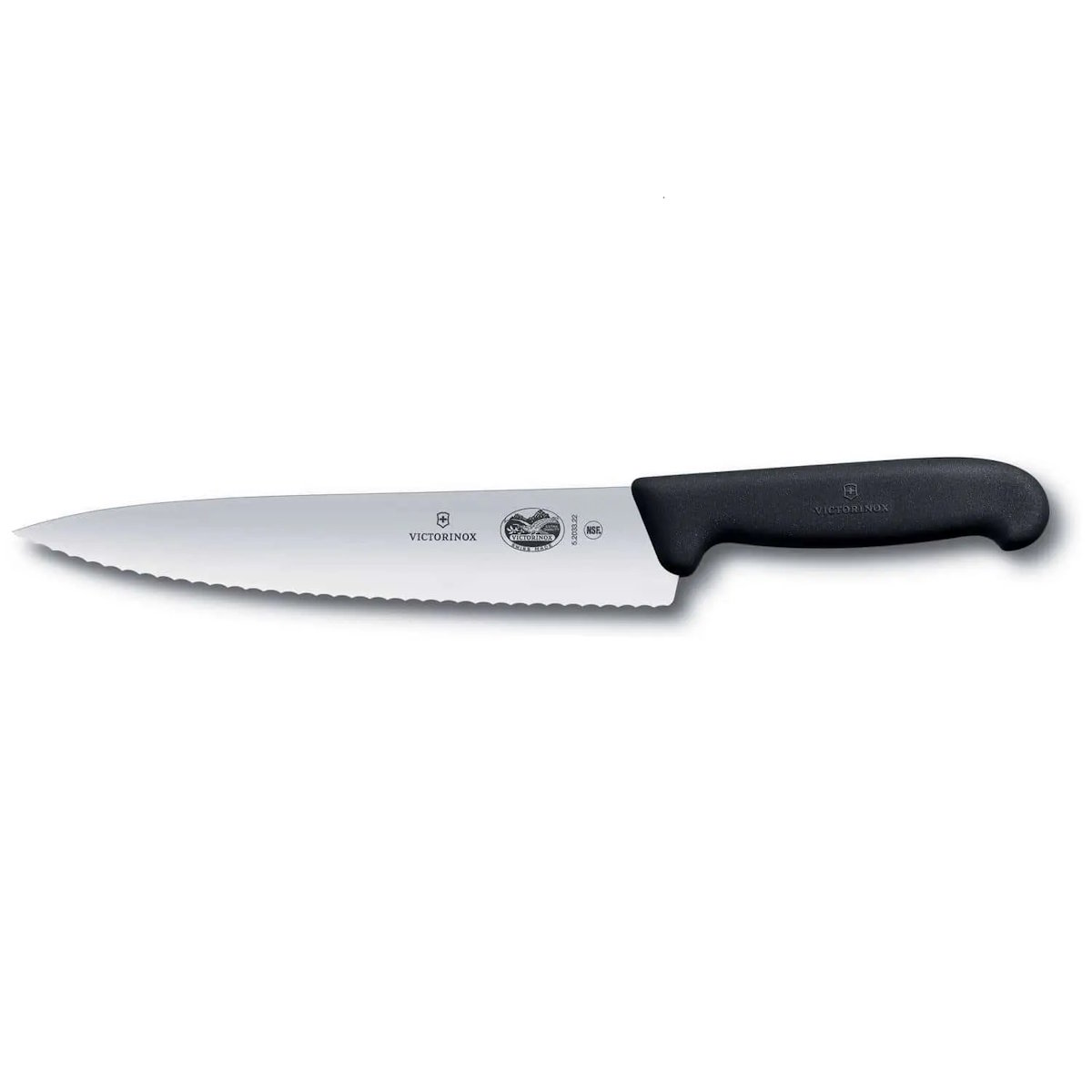 Scharfer Wellenschliff Victorinox Fibrox 5.2033.22B Tranchiermesser 22 cm Wellenschliff