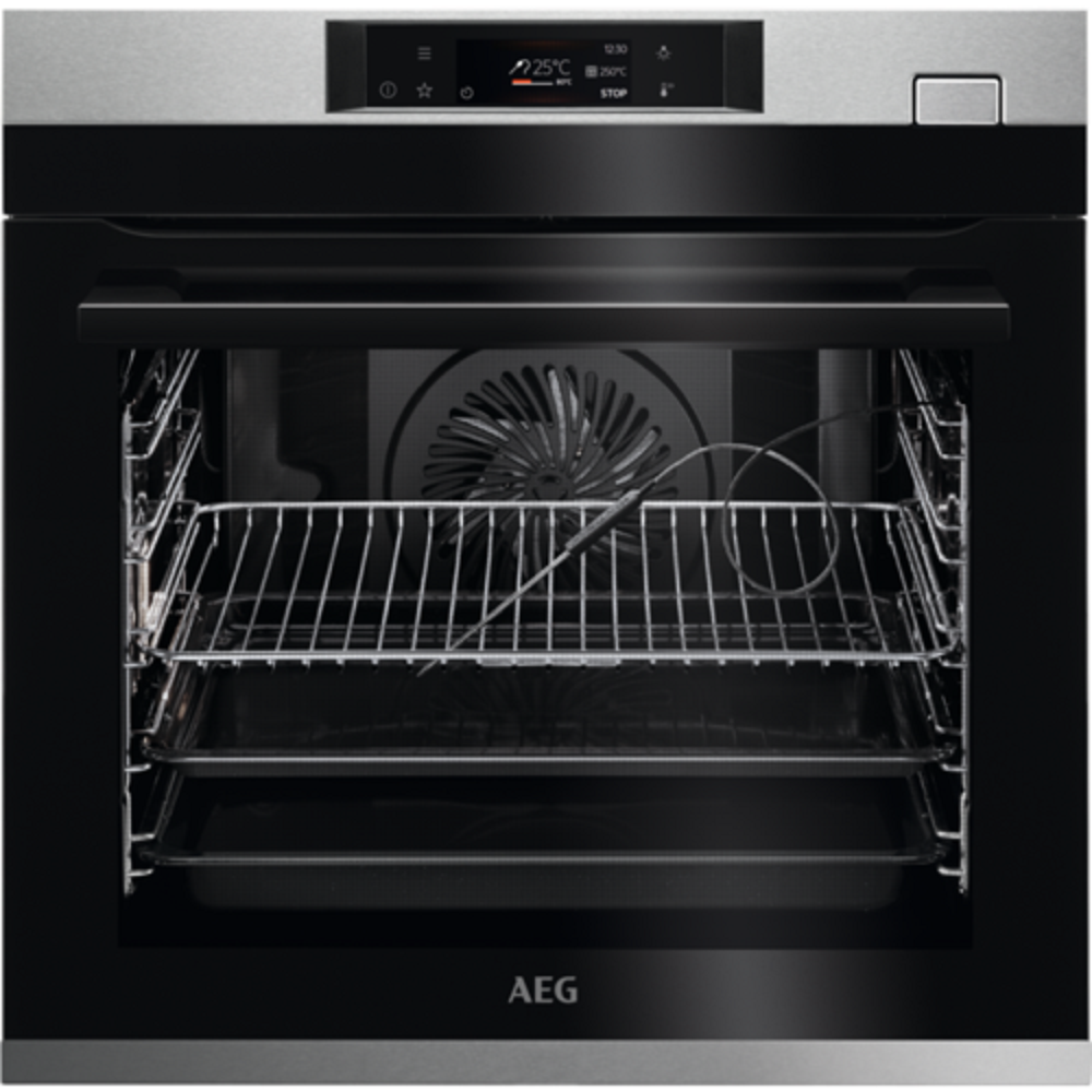 AEG BSE77228BM Backofen mit Dampfunterstützung, Pyrolytische Selbstreinigung, Edelstahl mit Antifing