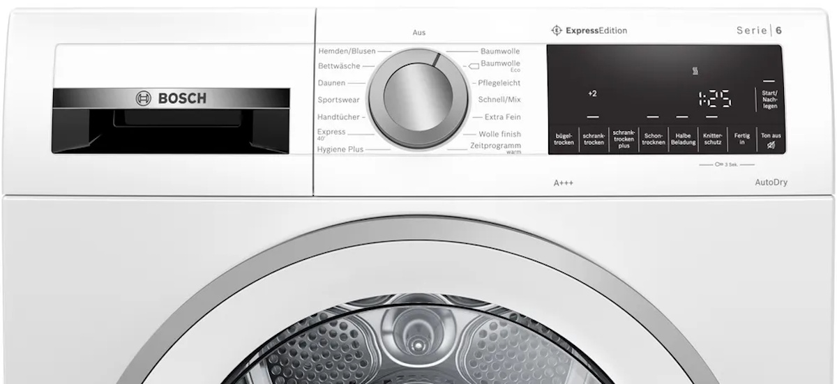 Bosch Wärmepumpentrockner mit beleuchteter Trommel
