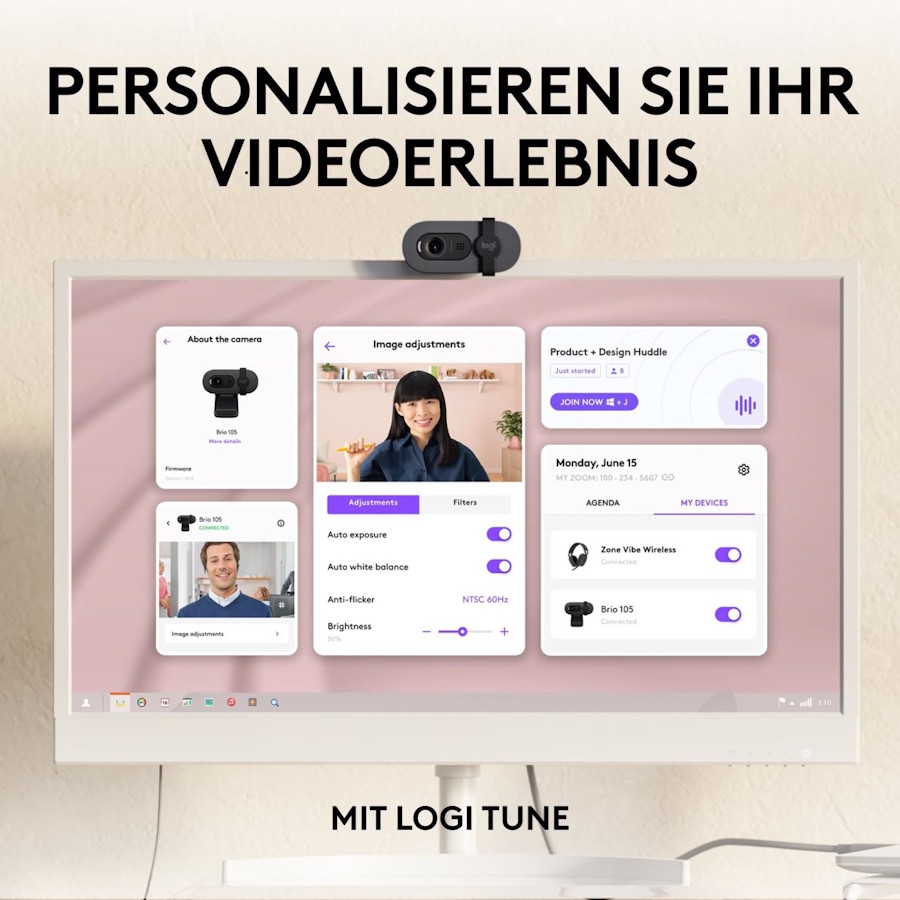 Logitech BRIO 105 webcam certified for Google Meet, Zoom, and Teams